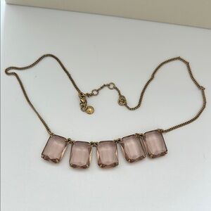 J. Crew Pink and Gold Necklace with Elegant Design